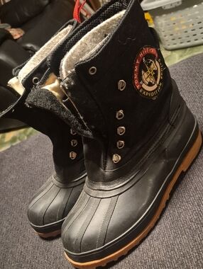 Tommy Hilfiger Black and Brown Expedition Duck Boots